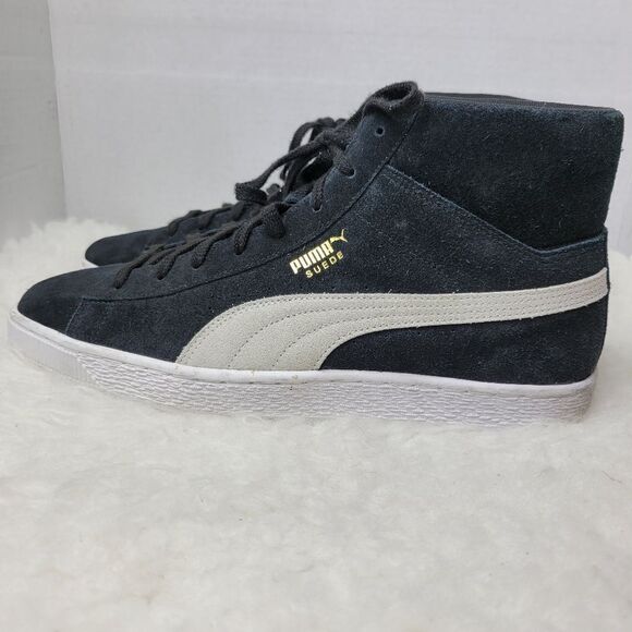 Puma Suede Classic Mid XXI Black w White Logo Sneaker Style 38020501 Size 11.5 - Picture 3 of 9